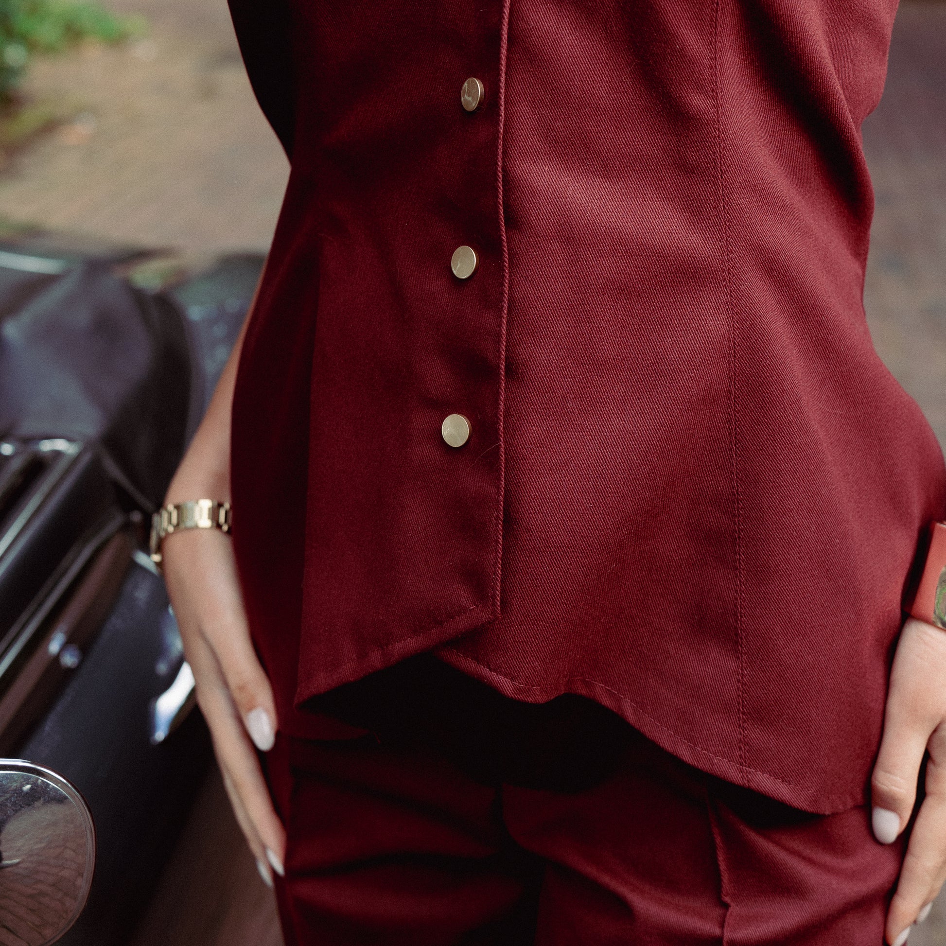 Novacki Backless Waistcoat in Plum